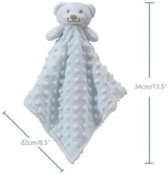 CREVENT Cozy Plugs Baby Security Blankiet Loveys for Baby Boys Blue Bear