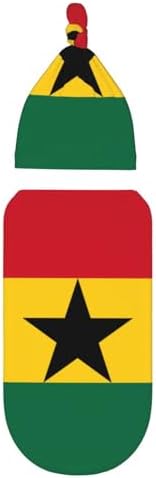 Flag of Ghana Print Newborn Swaddle Blanket with Beanie Set