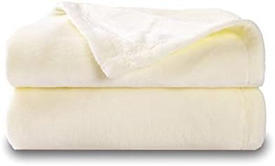 NANPIPER Ivory Baby Blanket - Soft Plush Throw 30x40