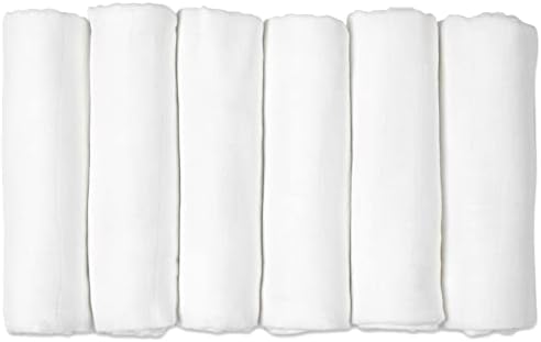 GLLQUEN BABY 6-Pack Swaddle Blankets - Soft Breathable