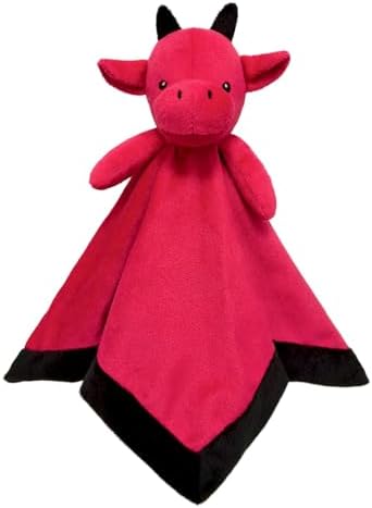 Doindute Baby Red Dragon Security Blanket - 14 Inches Dinosaur Plush Lovey