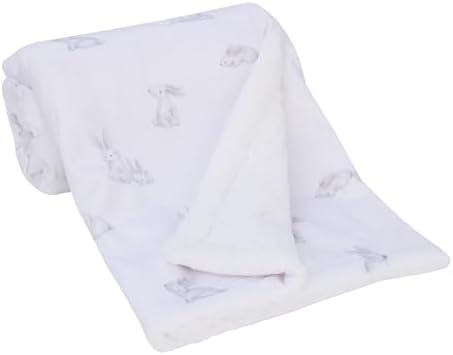NoJo Sweet Bunny Plush Sherpa Baby Blanket