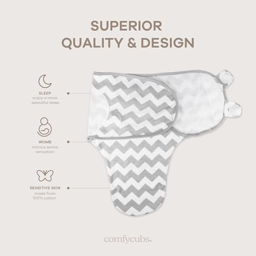 Comfy Cubs Swaddle Blanket 3 Pack - Grey