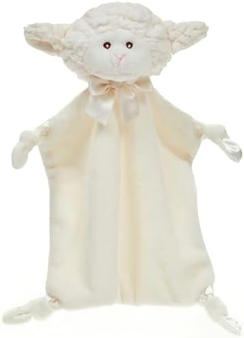 Bearington Baby Wee Lamby Lovey 8x7 Inch Security Blanket for Baby Girls