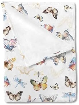 Boho Butterflies Flannel Baby Blanket 60x80 Inches