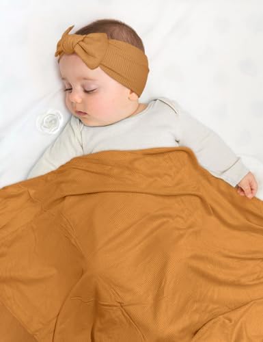 ZURLEFY Stretchy Baby Swaddle Blanket and Matching Hat Set