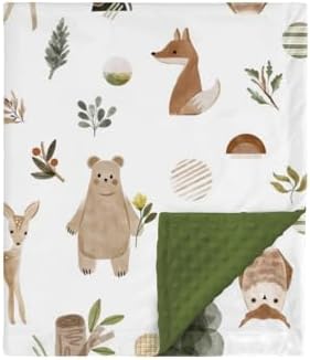 Boho Animal Mink Baby Blanket with Dotted Backing - 30x40
