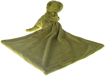Apricot Lamb Green Dinosaur Security Blanket 13 Inches