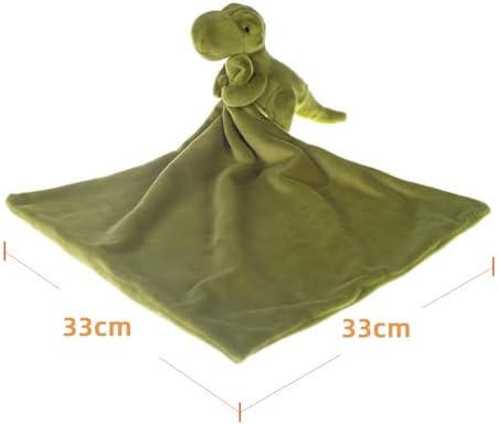 Apricot Lamb Green Dinosaur Security Blanket 13 Inches