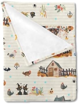 Hwmmbh Fall Farm Witch Cats Baby Blanket 1