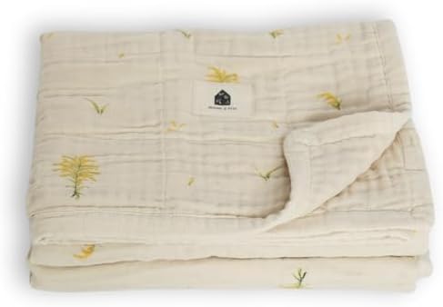House of Elia 100 Organic Cotton Muslin Blanket - Goldenrod