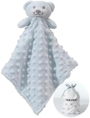 CREVENT Cozy Plugs Baby Security Blankiet Loveys for Baby Boys Blue Bear