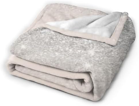Girly Silver Glitter Ombre Flannel Blanket - Double Sided