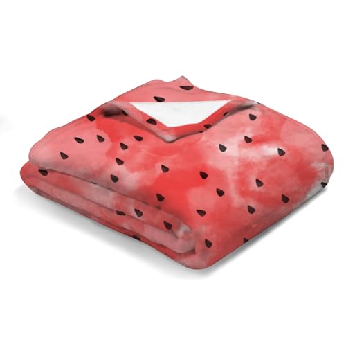 Watercolor Watermelon Baby Blanket Flannel Throw