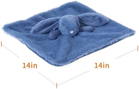 Apricot Lamb Navy Blue Bunny Security Blanket Baby Lovey