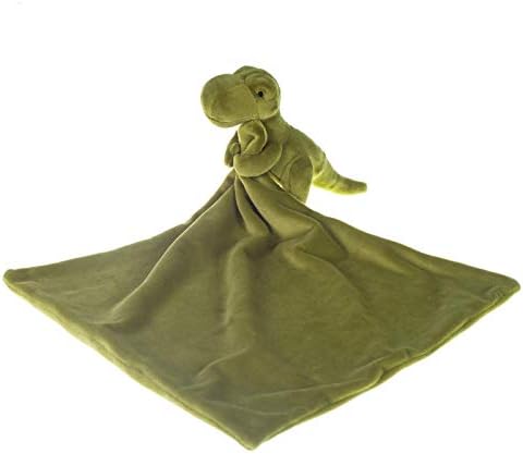 Apricot Lamb Green Dinosaur Security Blanket 13 Inches