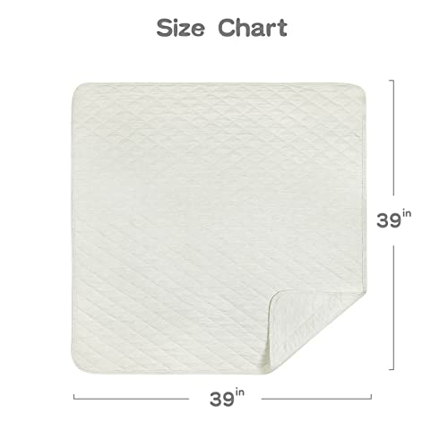 Zenssia Organic Cotton Baby Blanket - Ivory 39x39 Inches