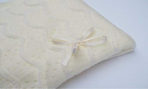 SUMA Ivory Baby Blanket - Christening Shawl 40x50 Inches