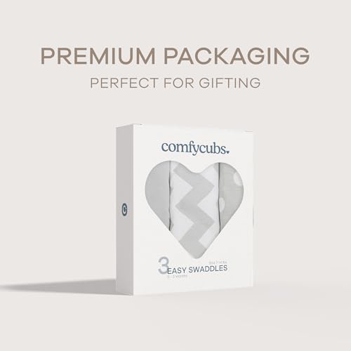 Comfy Cubs Swaddle Blanket 3 Pack - Grey