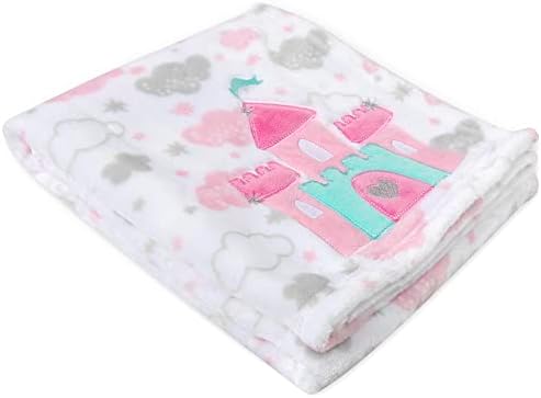 Plush Fleece Castle Clouds Baby Blanket 30x36