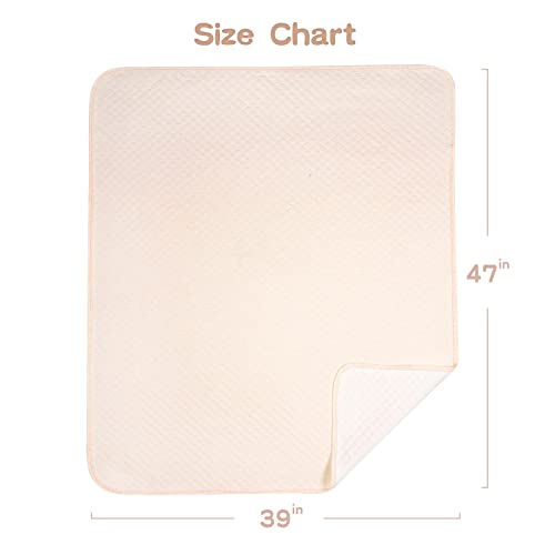 Zenssia Organic Cotton Baby Blanket - Light Orange 39x47