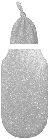 Soft Stretchy Faux Sparkly Silver Glitter Baby Blanket Set