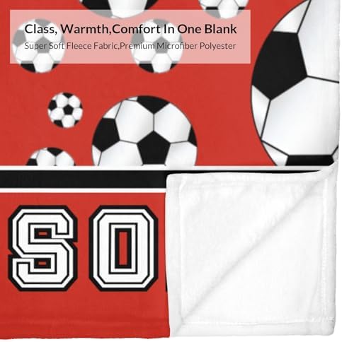 Deven Soccer Red Personalized Baby Blanket - 30x40 Inches
