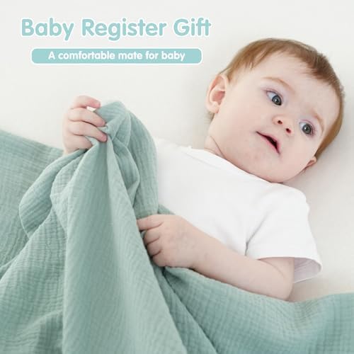 Synrroe Muslin Swaddle Blankets 2 Pack 40x40 Inches
