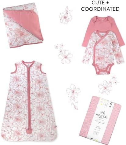 HonestBaby 100 Organic Cotton Receiving Blanket 2-Pack
