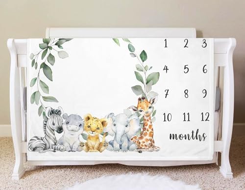 Yuzioey Jungle Safari Growth Tracking Blanket