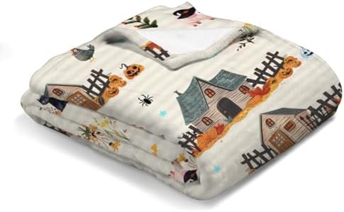Hwmmbh Fall Farm Witch Cats Baby Blanket 1