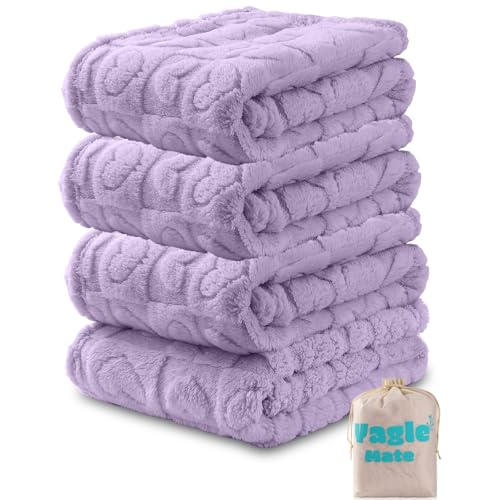 Yagle Mate 4 Pcs Checkered Baby Blankets 30x40 Purple