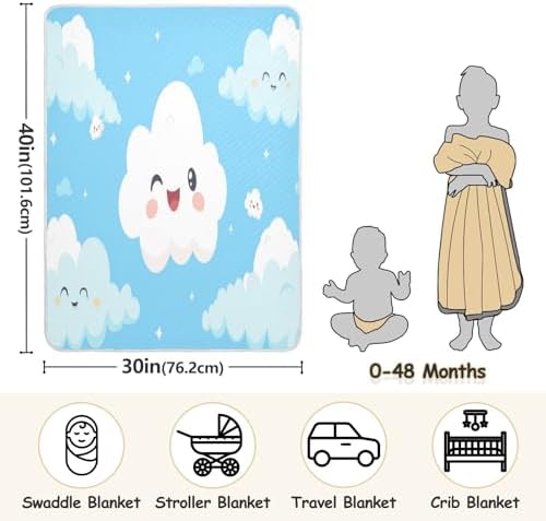 YJMYDDZ Unisex Baby Blanket Cloud Design 30x40 Inch