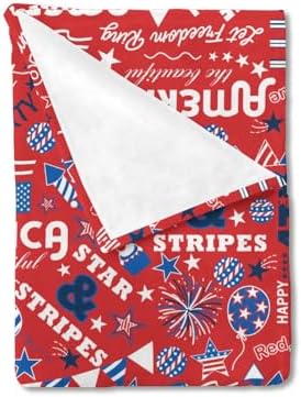 Patriotic 4th of July Baby Blanket with Stars and Stripes