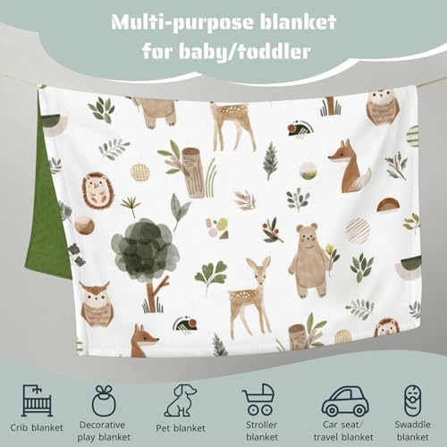 Boho Animal Mink Baby Blanket with Dotted Backing - 30x40