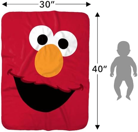 LOGOVISION Sesame Street Elmo Sherpa Baby Blanket 30x40 Inches