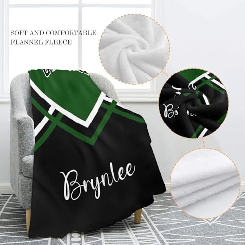 Custom Dark Green Baby Blanket with Name for Newborn
