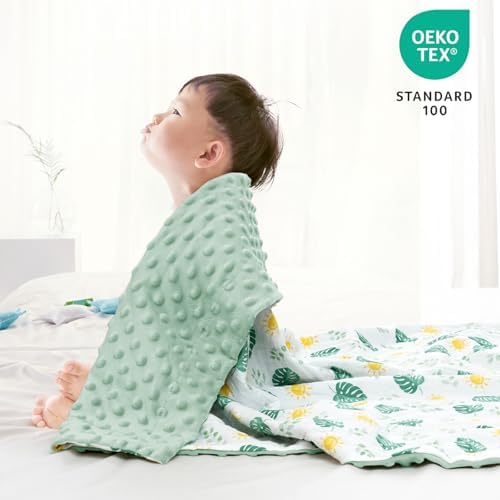 Davids Kids Muslin Minky Baby Blanket Leaf