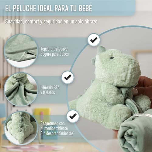 Baby Lovey Super Soft Green Dinosaur Blanket