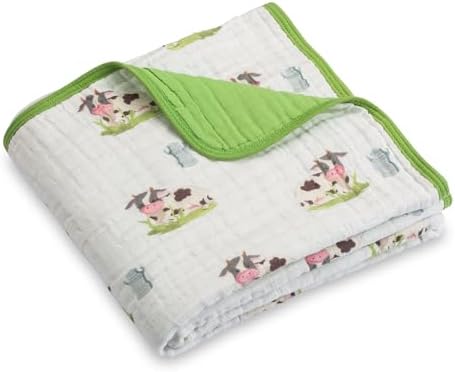 LollyBanks Cows Print Muslin Blanket 47x47