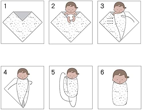 PESAAT Cotton Baby Swaddle Hat Set for Newborns
