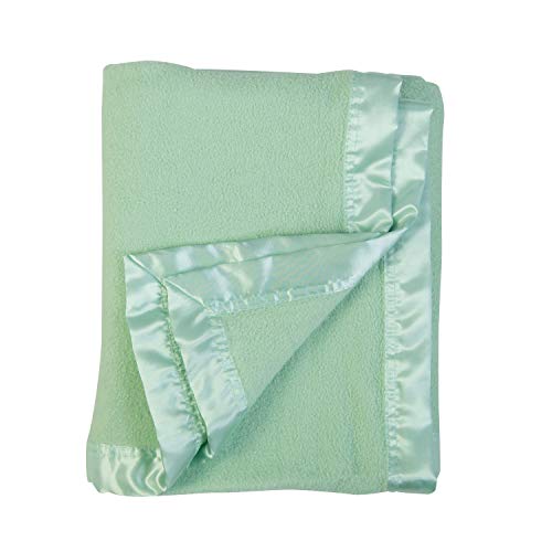 Bamboo Rayon Toddler Security Blanket - Soft Light Green with Satin Edging