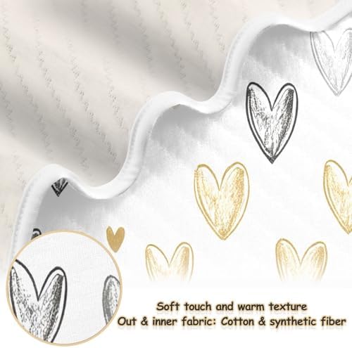 Wassud Hearts Soft Baby Blanket 30x40 Inch Cozy Toddler Blanket