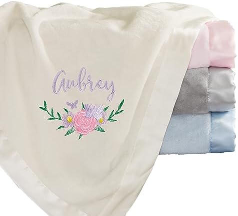 Personalization Universe Butterfly Kisses Baby Girl Blanket 1