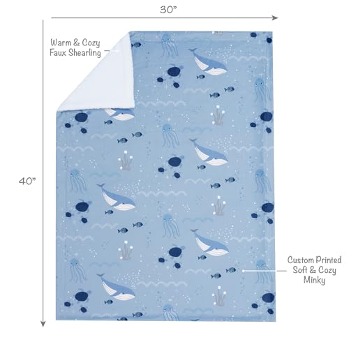 Lambs Ivy Bubbles Squirt Whale Blanket