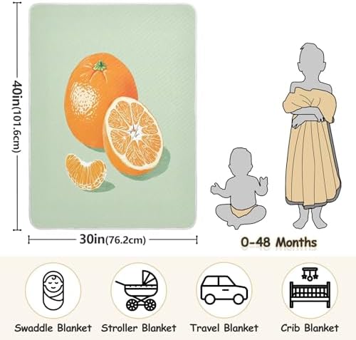 Burbuja Orange Baby Blanket 30x40 Nursery Blanket