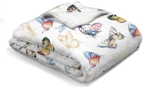Boho Butterflies Flannel Baby Blanket 60x80 Inches