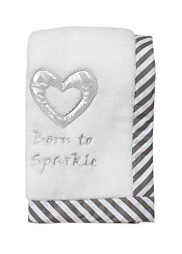 Bacati Love Unisex Born to Sparkle Embroidered Blanket