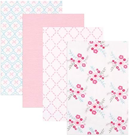 Luvable Friends Unisex Baby Flannel Blankets 4-Pack