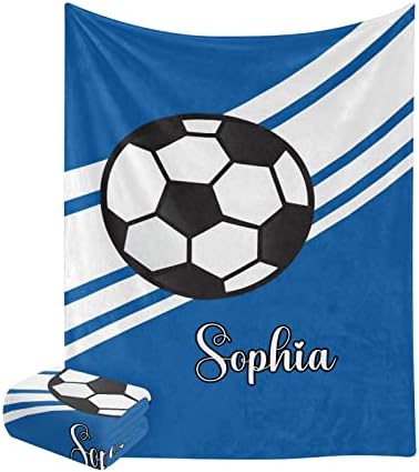 Custom Soccer Ball Blanket with Name for Newborn